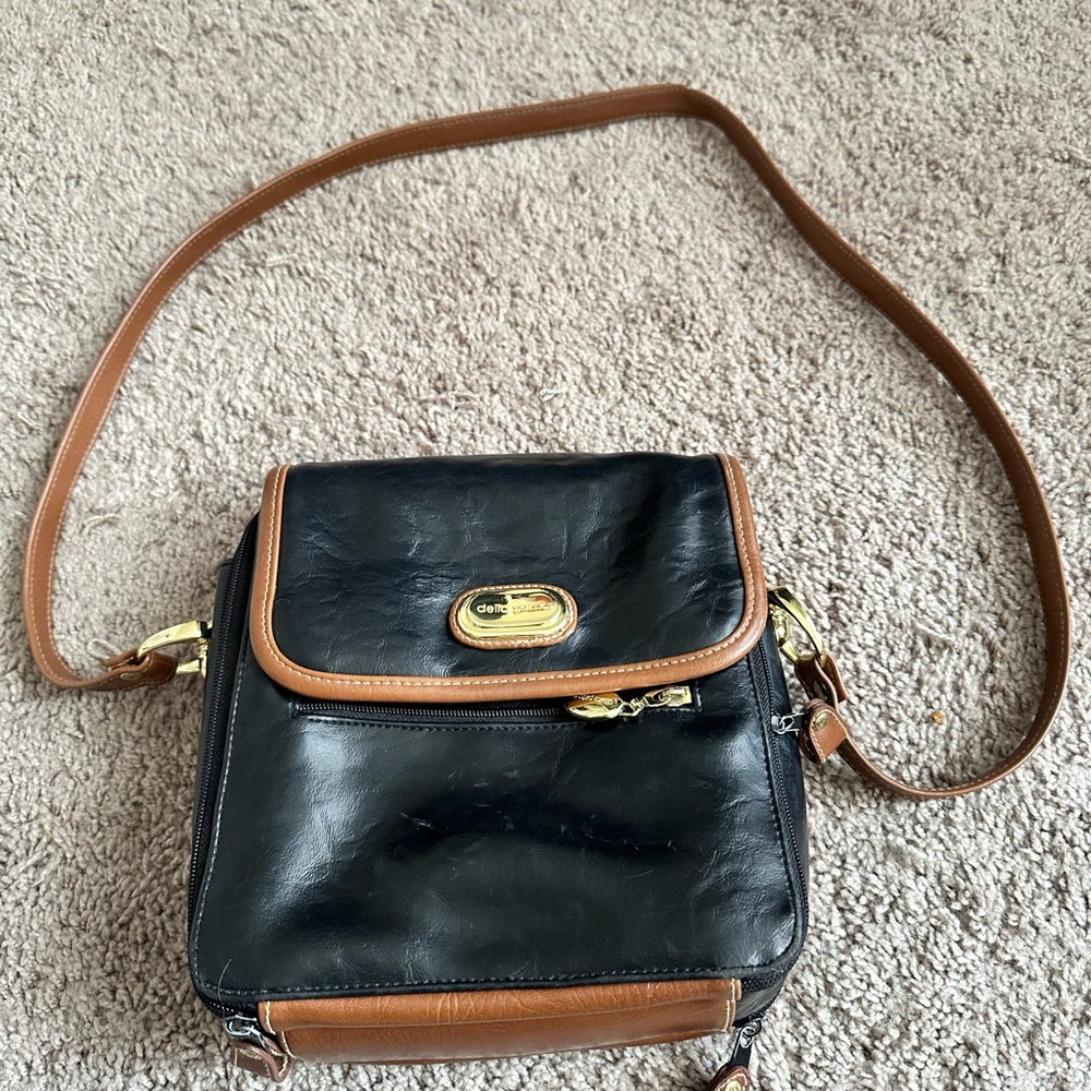 Chic Black and Brown Crossbody Bag